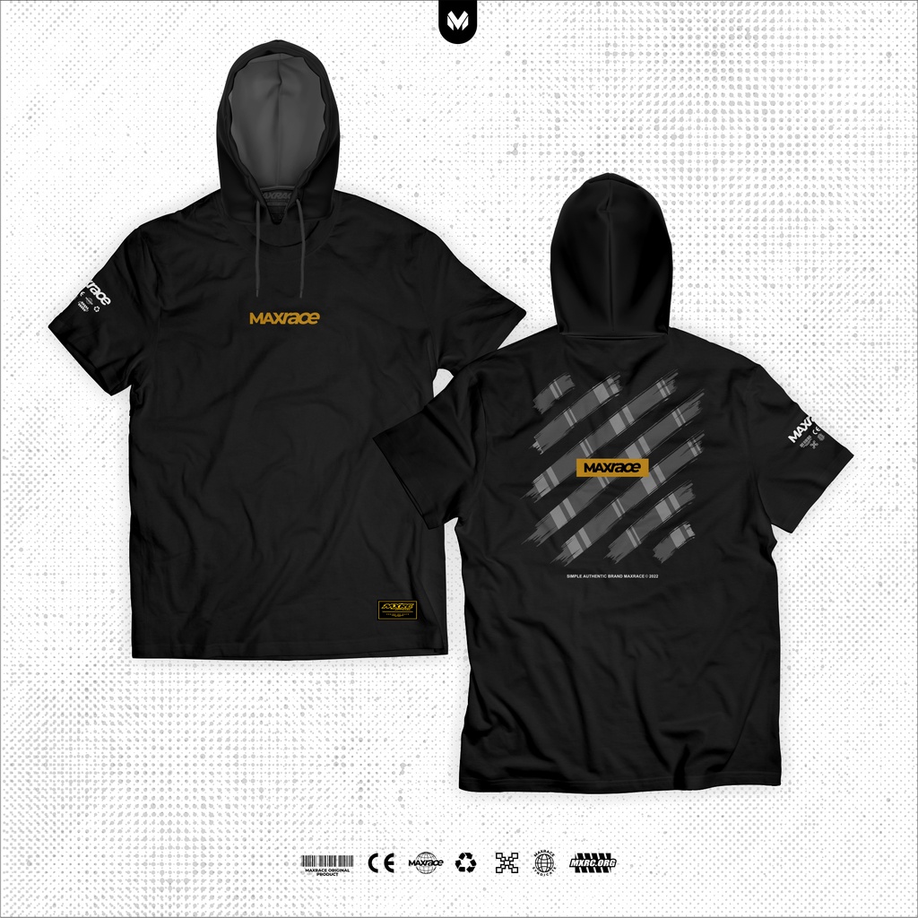 Maxrace Hoodie T-shirt Gold Black