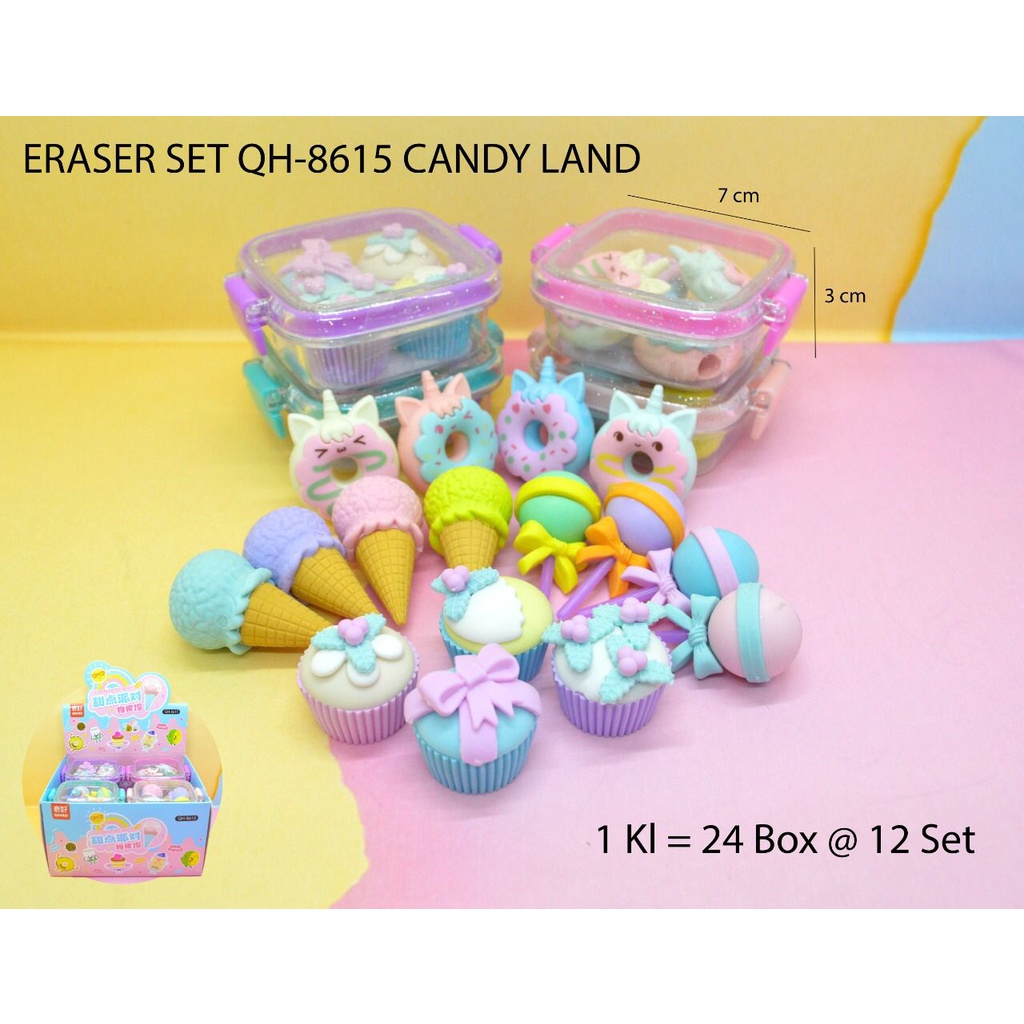 

Eraser Set / Penghapus Set Candy Land Box