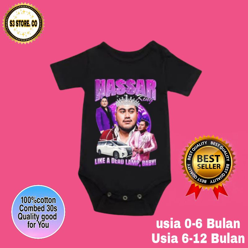 BAJU BAYI JUMPER BABY KING NASSAR PINK/UNGU NASSAR NANAS/NASSAR TOP COLLECTION kaos bayi bodysuit ju