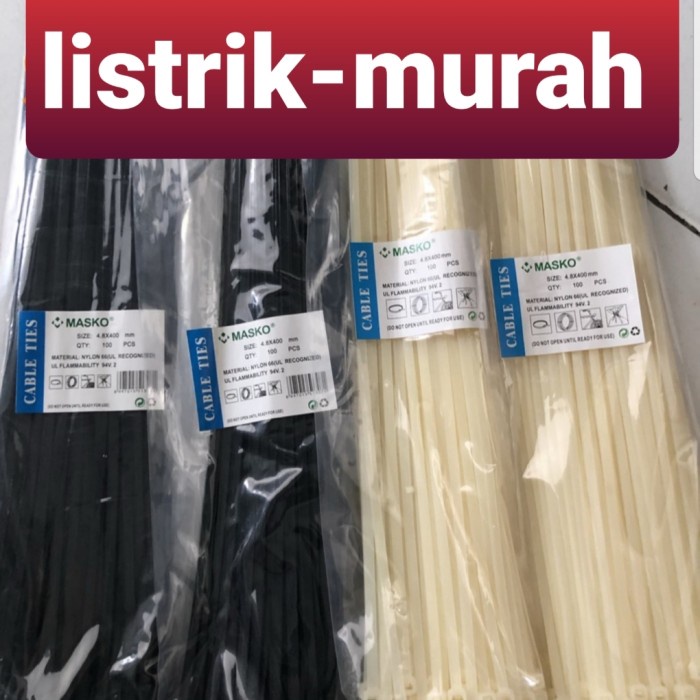 

EKSLUSIF Masko Kabel Ties 4.8x400 mm 40cm Sabuk Kabel Tali Tis Cable Tebal Code 3822