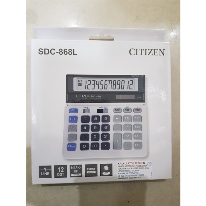 

LIMITED EDITION Calculator citizen SDC 868 L Garansi Resmi ELtrotama