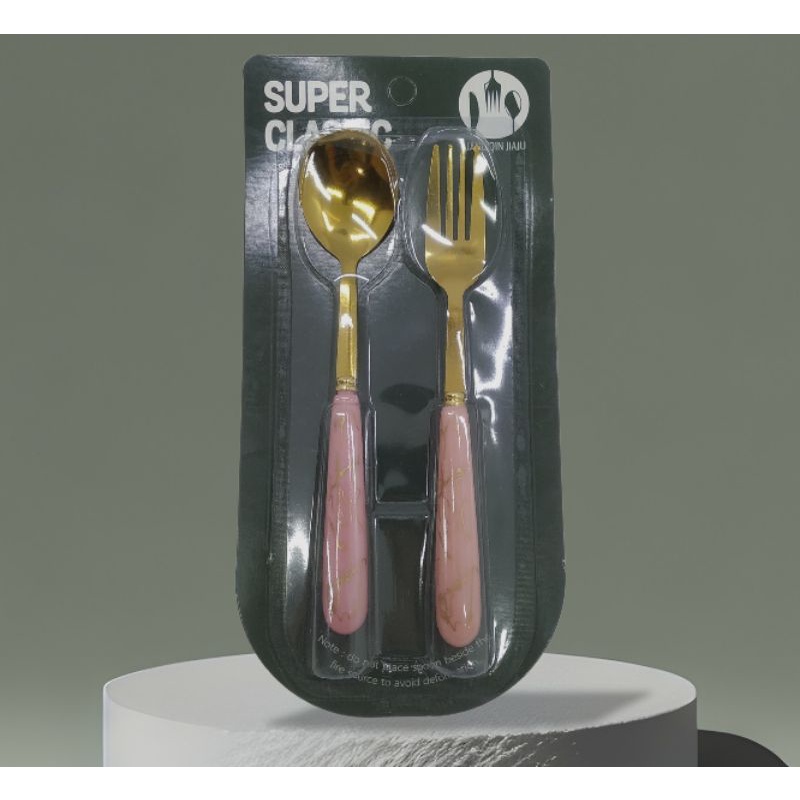 Sendok Garpu Set warna gold MP378