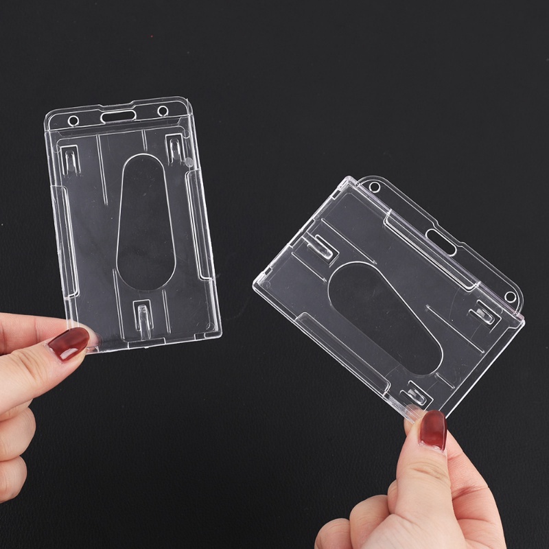 1/10pcs Clear Bening Pemegang Pelindung Kartu Bank Lengan ID Badge Case Penutup Kartu ID Untuk Kantor Sekolah Perusahaan Tahan Air Hard Case Kredit ID Perlindungan Kartu Nama