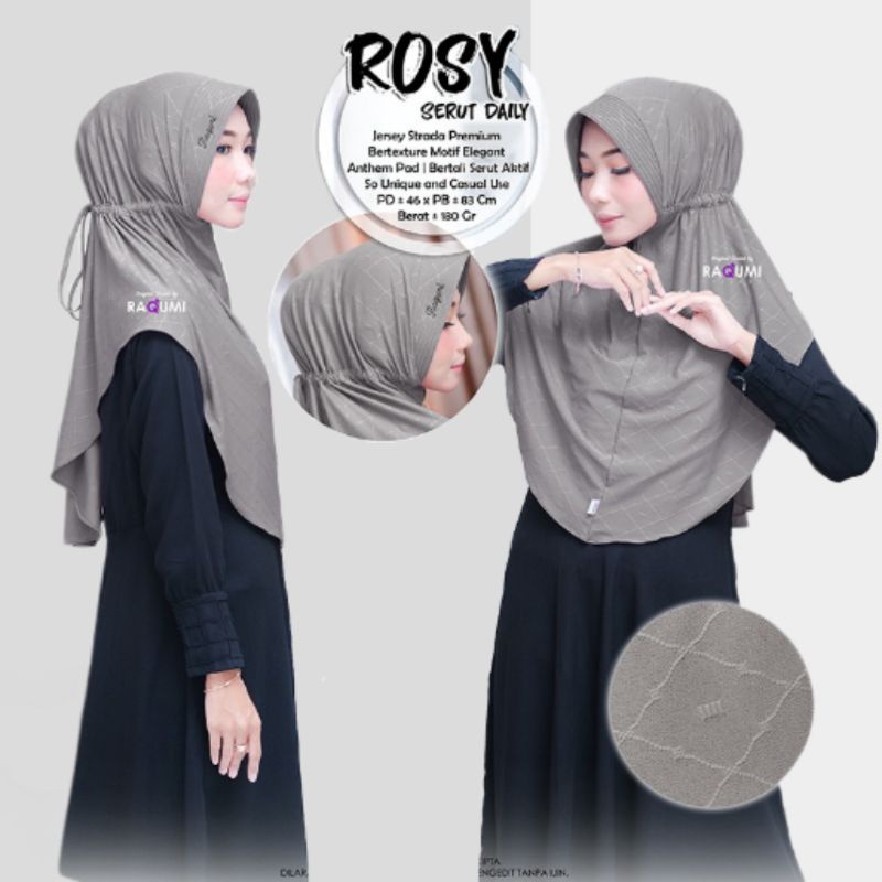 Hijab Instant Raqumi Jilbab Instan Kerudung Bergo Rosy Terbaru Kekinian Hamidah Maryam Ibu Dewasa An