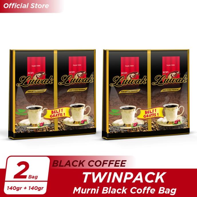 

[BISA COD] Kopi Luwak Murni Black Coffee Bag 140gr + 140gr Twin Pack