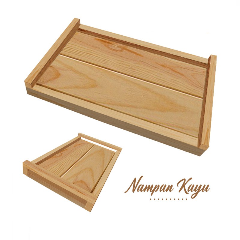 NUZ Nampan Baki Kayu Tray Tempat Toples Makanan