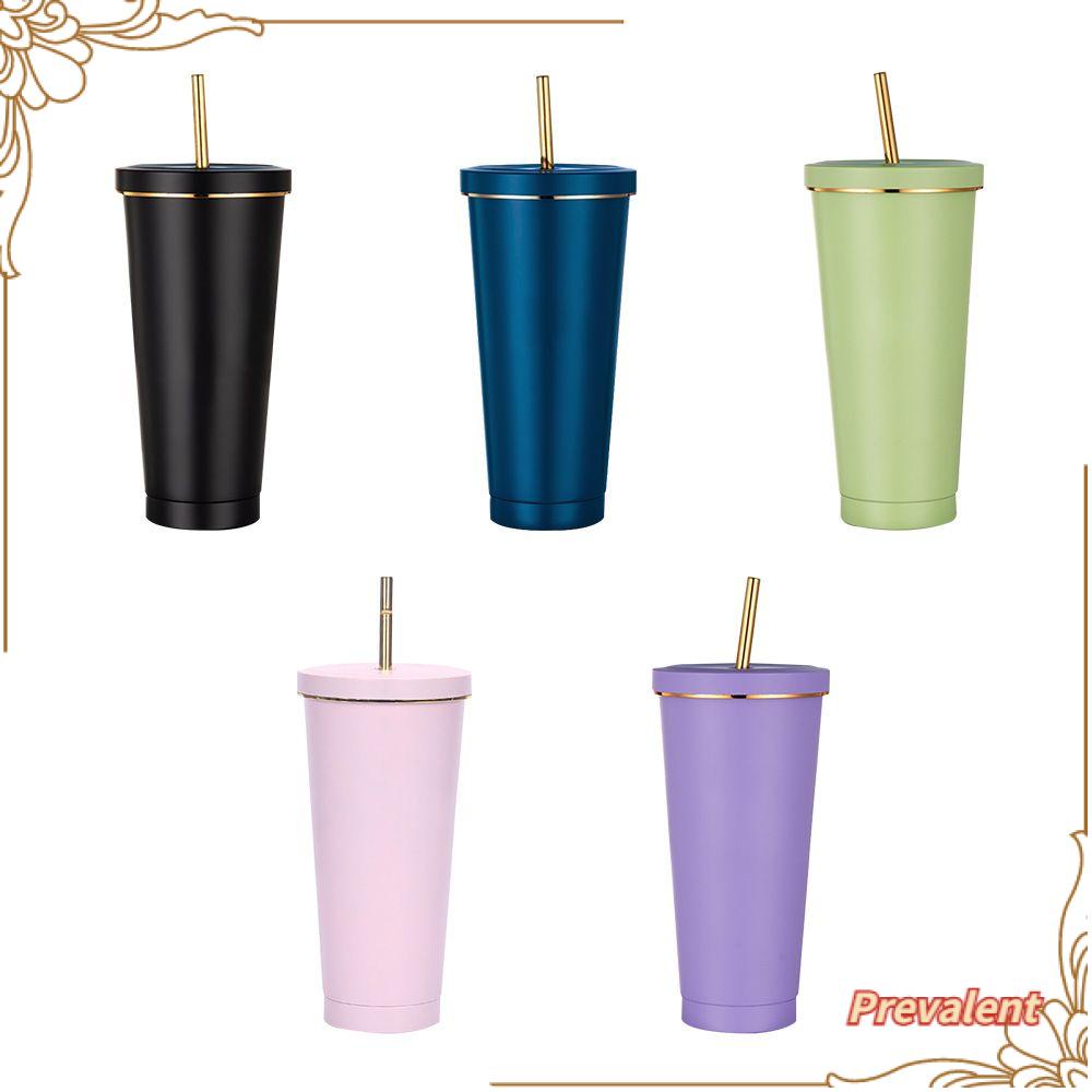 Preva 500ml Travel Cups Reusable Dengan Tutup Drink Straw Water Bottle