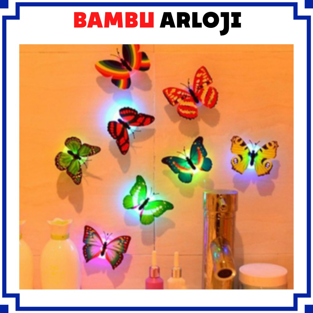 BAJ Kupu Kupu LED Tumblr Bercahaya Dekorasi Lampu Hias Berubah 7 Warna Souvenir Pernikahan