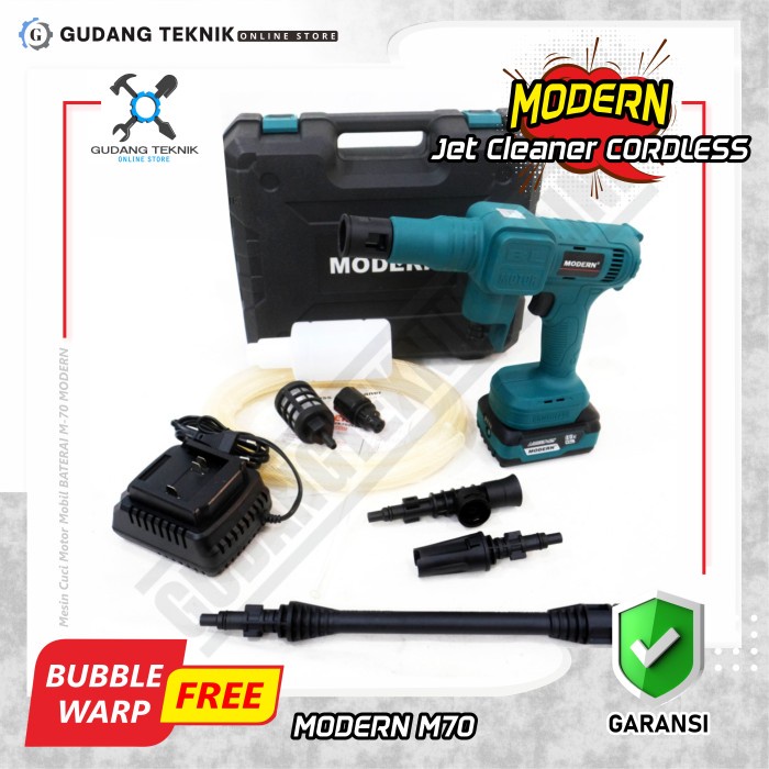 MESIN JET CLEANER M70 MODERN High Pressure CORDLESS/ Mesin Cuci Motor Mobil Semprotan Cuci Kendaraan BATERAI M 70 MODERN