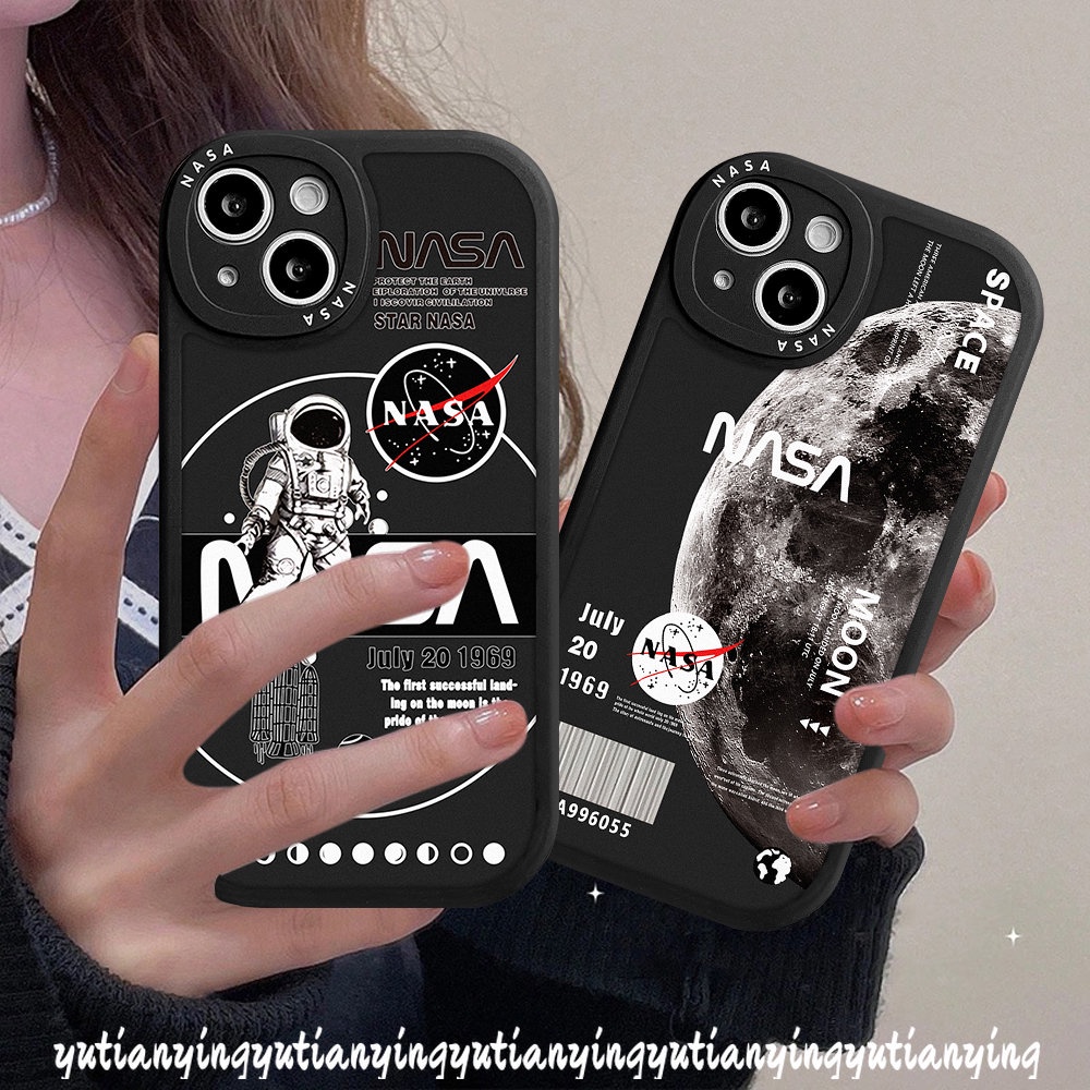 Casing NASA Merk Trendy Oppo A15 A17 A5s A77s A55 A57 A16 A54 A12 A96 A76 A95 A17K A16K A74 A16E A3S A94 A1K A9 A5 A31 A15s A7 A53 A92 Reno 5Z 87 7Z 5F 5 6 4 Case TPU Lembut A36