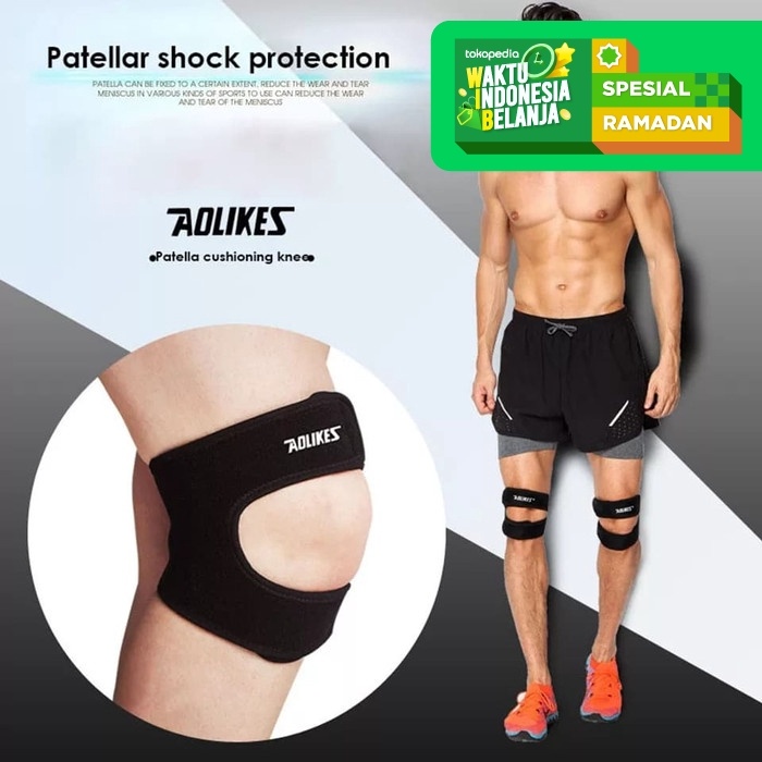 AOLIKES Knee Support Knee Pad Lutut Deker Lutut Knee Brace Aolikes - Hitam, Knee Pendek