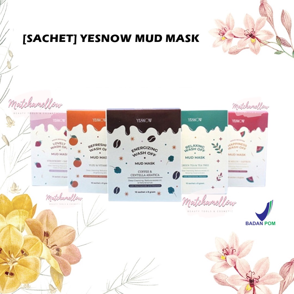 ❄️MATCHA❄️[SACHET] YESNOW MUD MASK -WASH OFF MUD MASK RELAXING MASKER WAJAH BPOM