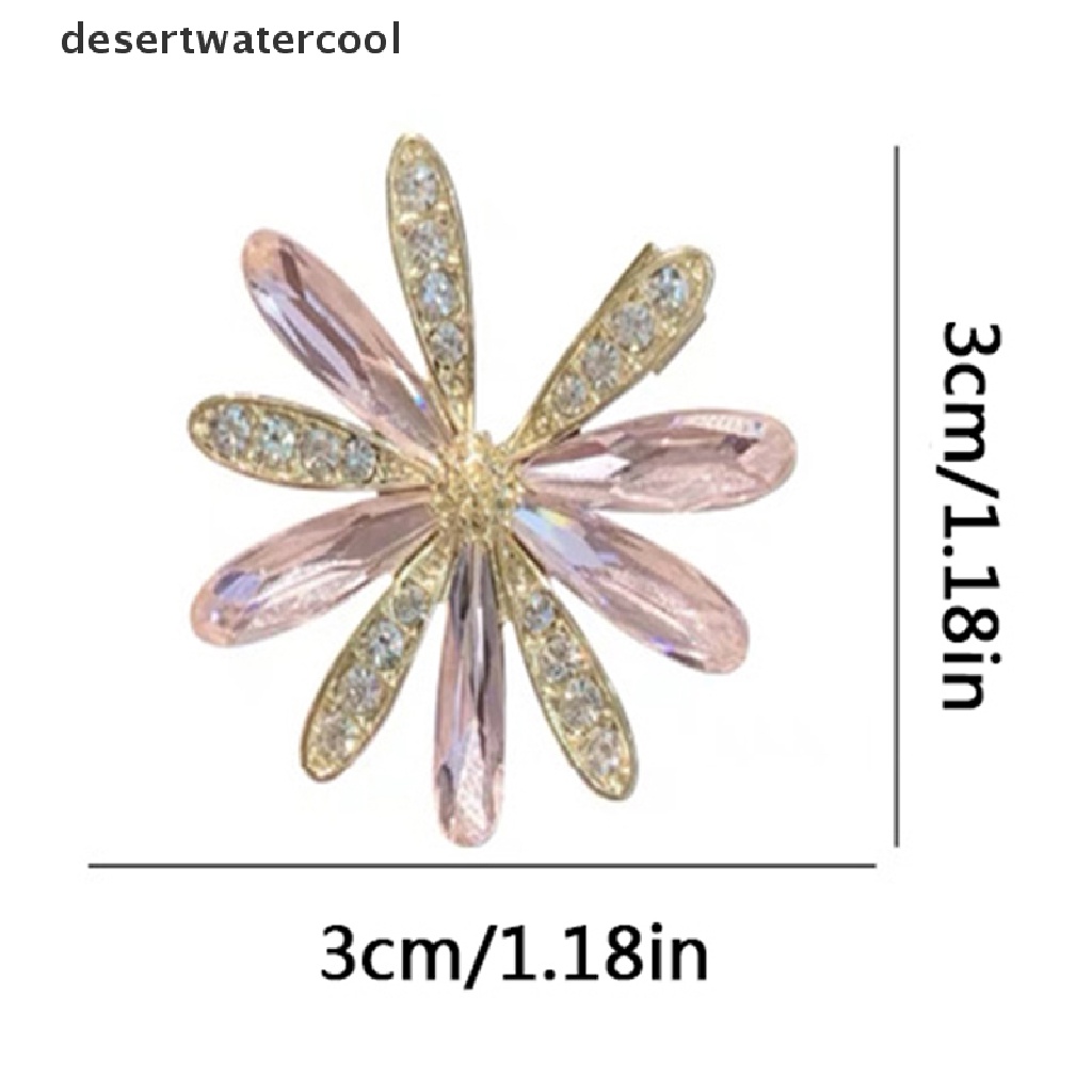 Deid Korea Kristal Kaca Bunga Daisy Bros Perempuan Sederhana Bros Jas Mantel Aksesoris Perhiasan Pernikahan Kasual Broche Hadiah Anti Slip Pin Untuk Jas Martijn