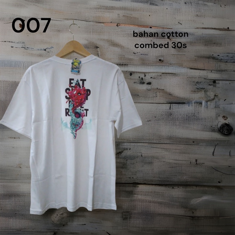 baju polos gambar DTF bahan cotton combed 24s unisex kode 007