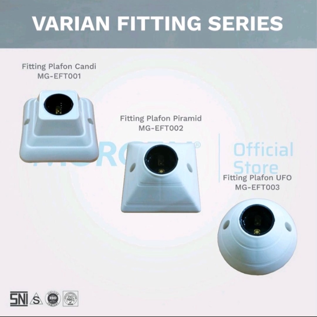 MORGEN New Fitting lampu Plafon MG-EFT002 Fitting Plafon Piramida