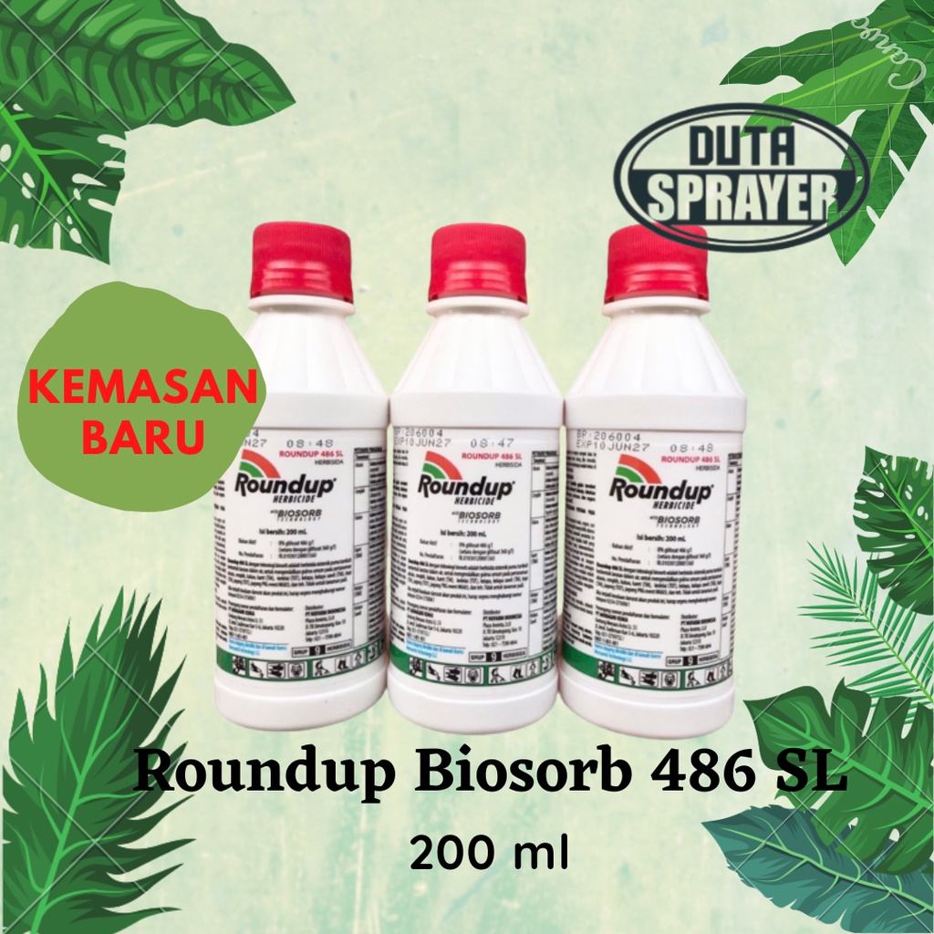 Roundup Biosorb 486 SL 200ml Round Up 200 ml Herbisida Pembasmi Gulma Rumput Alang-Alang Glifosat Glyphosate