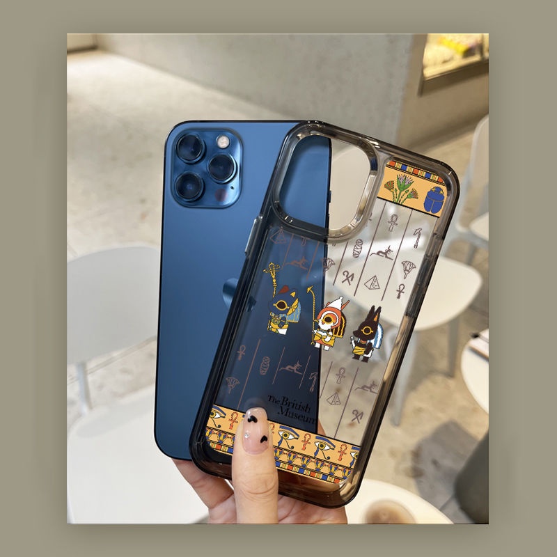 IPHONE Casing Ponsel Lembut Tahan Guncangan Gaya Mesir Kompatibel Untuk Iphone14 11 13 12 Pro XS Max X XR 78 6 6S Plus Casing Cover TPU Transparan