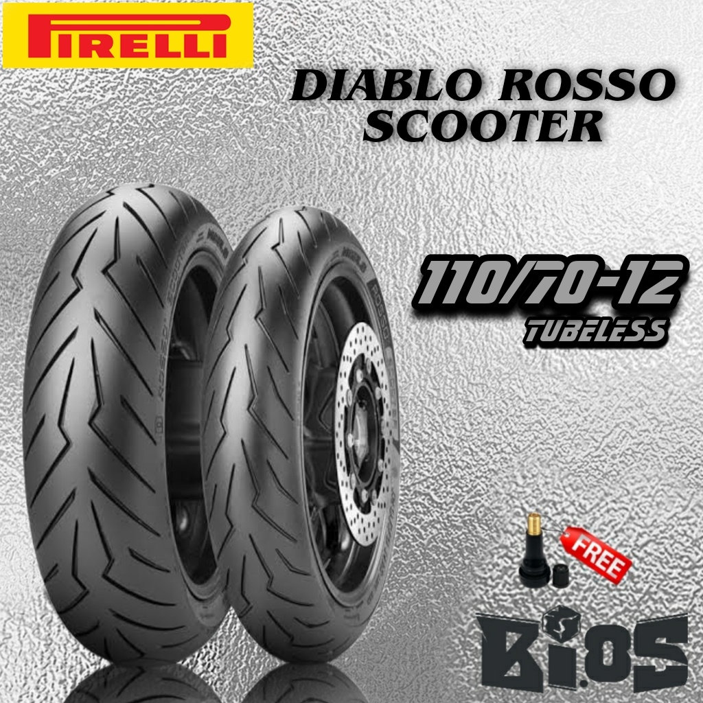 BAN PIRELLI DIABLO ROSSO SCOOTER TUBELESS RING 13 14 15 UKURAN 110/70-13 | 120/70-13 | 130/70-13 | 140/70-13 | 120/70-14 | 150/70-14 | 120/70-15 BAN RACING MOTOR NMAX XMAX AEROX ADV PCX LEXY