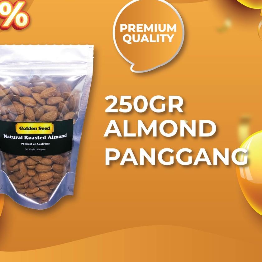 

BISA COD ✔️KACANG ALMOND PANGGANG 250 GRAM PREMIUM - ROASTED ALMOND 250 GR|SQ9