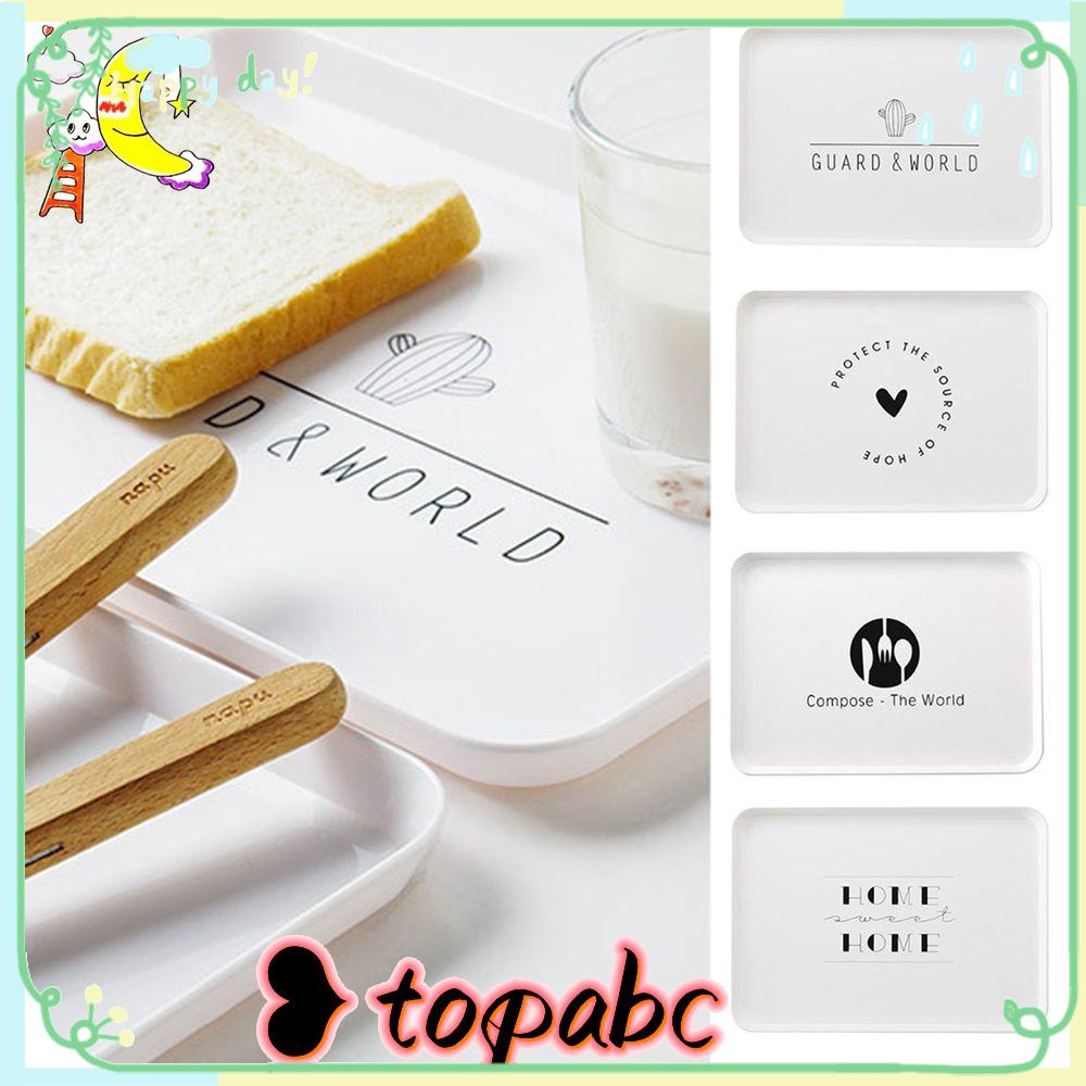 Top Serving Tray Tea Dish Tempat Penyimpanan Peralatan Makan Piring Roti Sarapan Plastik