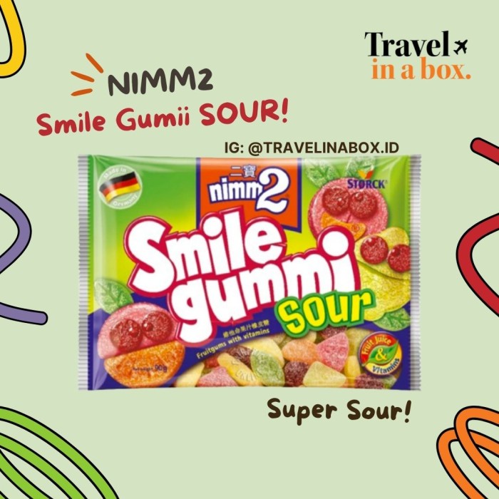 

Widyatmogrosir - Nimm2 Smile Gummi Sour 90G Permen Asem (Snack Import Jerman)