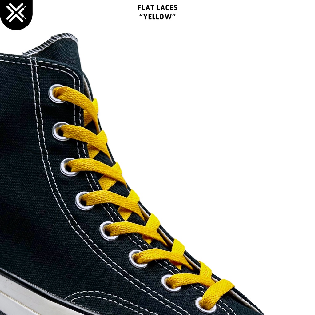 TALI SEPATU GEPENG KUNING YELLOW (FLAT LACES) | PREMIUM SHOELACES