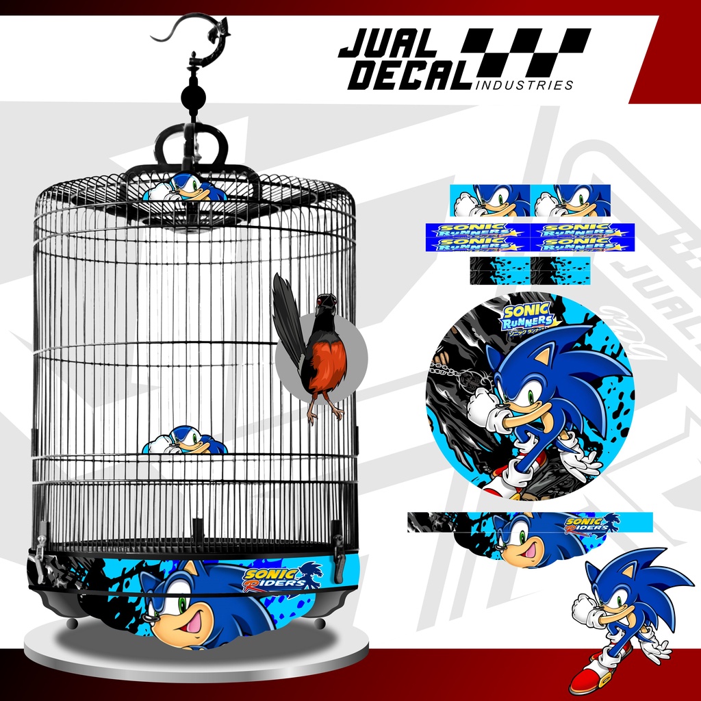Stiker Sangkar Murai SONIC Decal Tebok Burung Murai Batu Variasi bisa custom