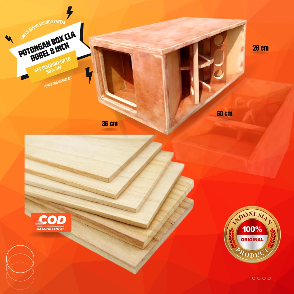 POTONGAN Box CLA Sound System  Speaker Subwofer 8 Inch Papan Triplek 12 Mm