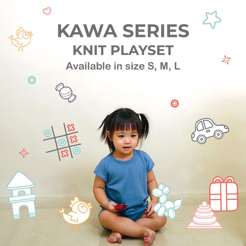 Powa Kids Kawa Knit Playset / Baju Anak Unisex