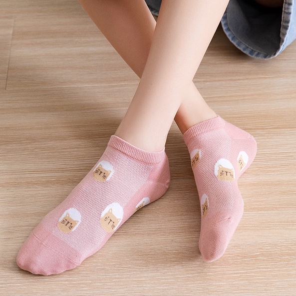 BEE - Kaos Kaki Pendek Semata Kaki / Ankle Sock Motif Kucing karakter lucu kaos kaki fashion SC 14