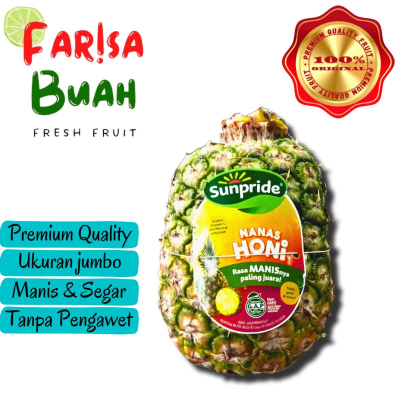 

Nanas Honi Oroginal ( Sunpride ) 1,2 - 2,3 Kg / Pcs