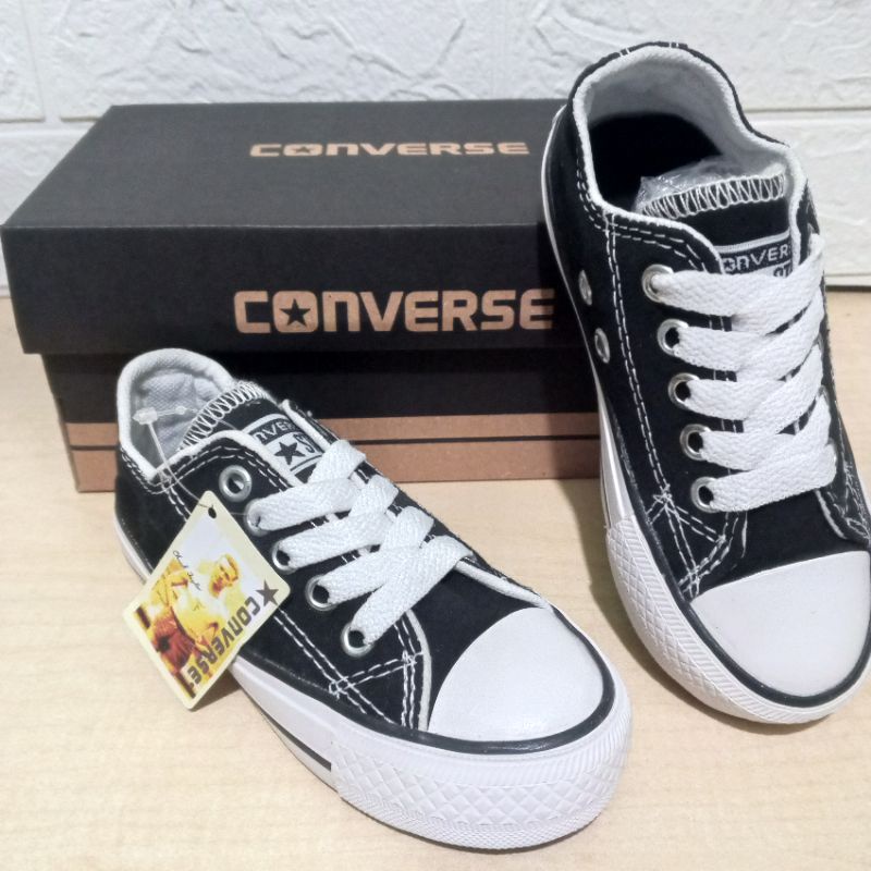 Sepatu Converse Anak Sekolah Laki Laki Wanita Warna Hitam Formal COD (Bayar di Tempat) PREMIUM QUALITY / Sepatu Sekolah Tk Sd Smp Sma