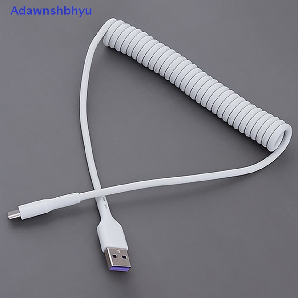 Adhyu Kabel Data USB Tipe C 66W Micro USB Spring Pull Telescopic Kabel USB Mobil 1.8m ID