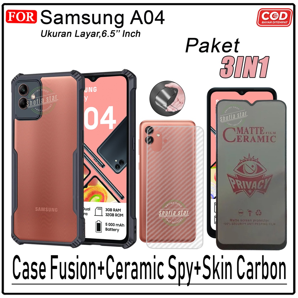 Promo 3in1 Case Samsung A04 A04s A04e A13 4G M12 A22 4G A52s A52 A23 5G A53 5G Softcase Fusion Shockproof Transparan Protect Casing