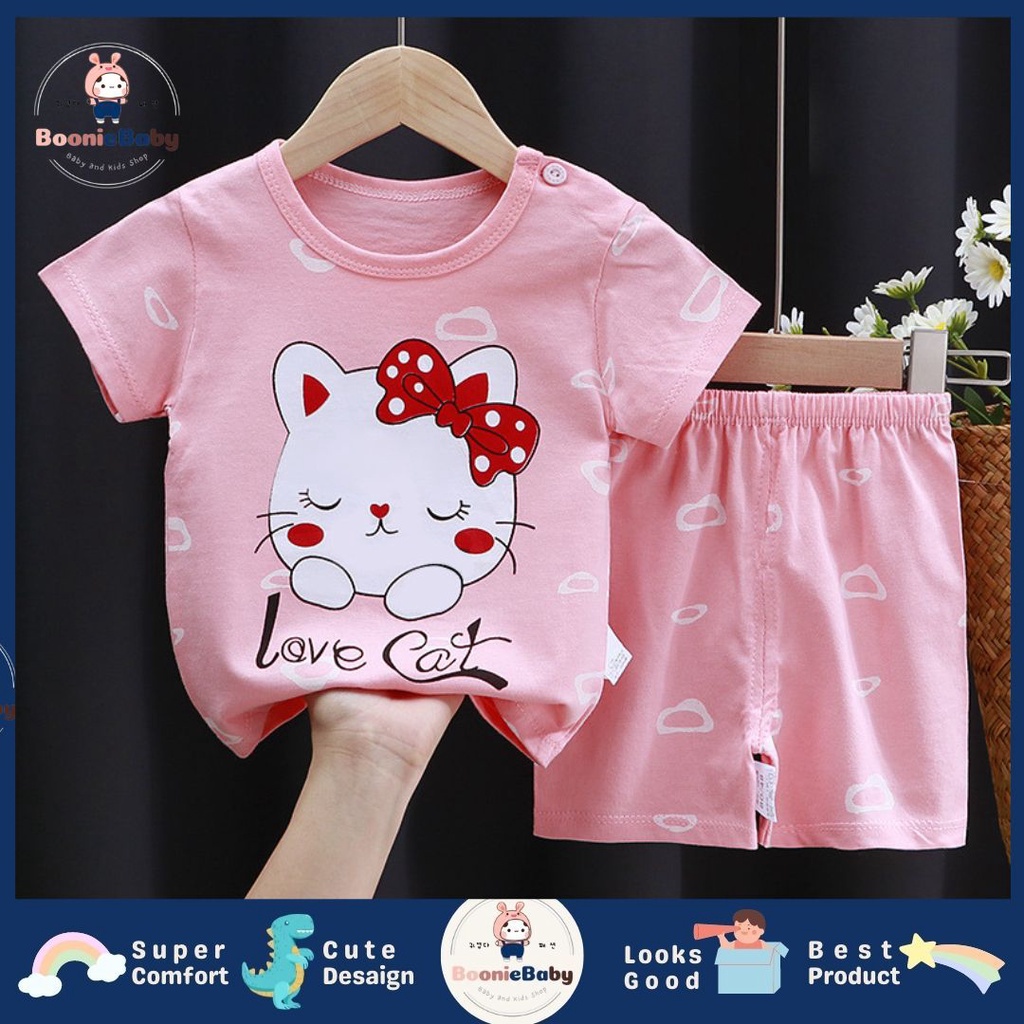 BOONIE BABY SETELAN BAJU BAYI LAKI-LAKI IMPORT UMUR 0-24 BULAN/SETELAN BAJU LENGAN PENDEK BAYI IMLEK