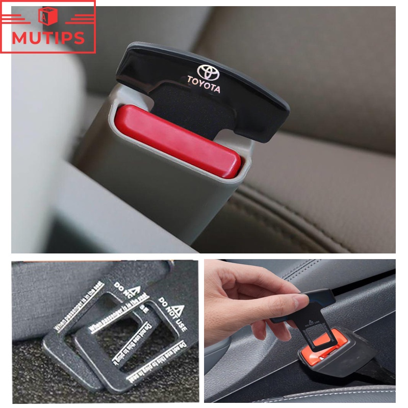 Toyota 1/2Pcs Klip Gesper Sabuk Pengaman Pengaman Mobil Metal Hard Plug Alarm Stopper Menghilangkan Suara Untuk Kijiang Innova Razie Yaris Wish Corolla Avanza Rush Cross