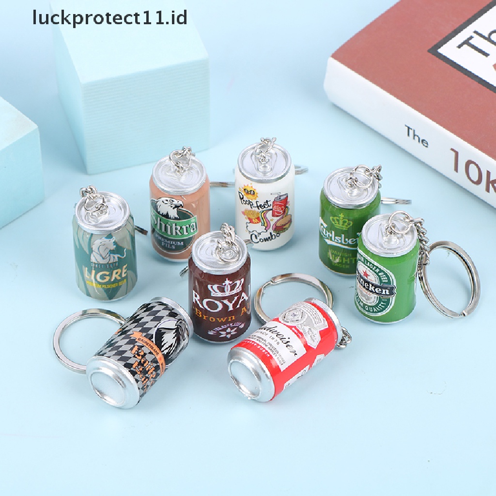 /Fashion Hot// Fashion// Simulasi Kaleng Bir Gantungan Kunci Anak Laki-Laki Pria Beer Can Keyring Trinket Pasangan Keren.