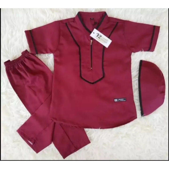 SETELAN KOKO LIS ANAK ANAK BAJU KOKO ANAK LAKI LAKI/PAKAIAN MUSLIM ANAK LAKI LAKI TERBARU 6BULAN-10 