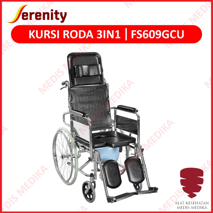 Jual Kursi Roda In Serenity Fs Gcu Wheel Chair Commode Tidur Duduk Bab Toilet Selonjor In