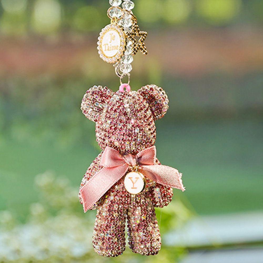 Suyo Busur Kristal Gloomy Bear Bling Kartun Berlian Cermin Hiasan Gantung
