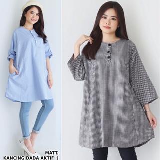 Baju BLOUSE Wanita JUMBO BIGSIZE LD 132cm XXXL KOREAN STYLE 5125 BAJU HAMIL TUNIK KATUN KOTAK MENYUS