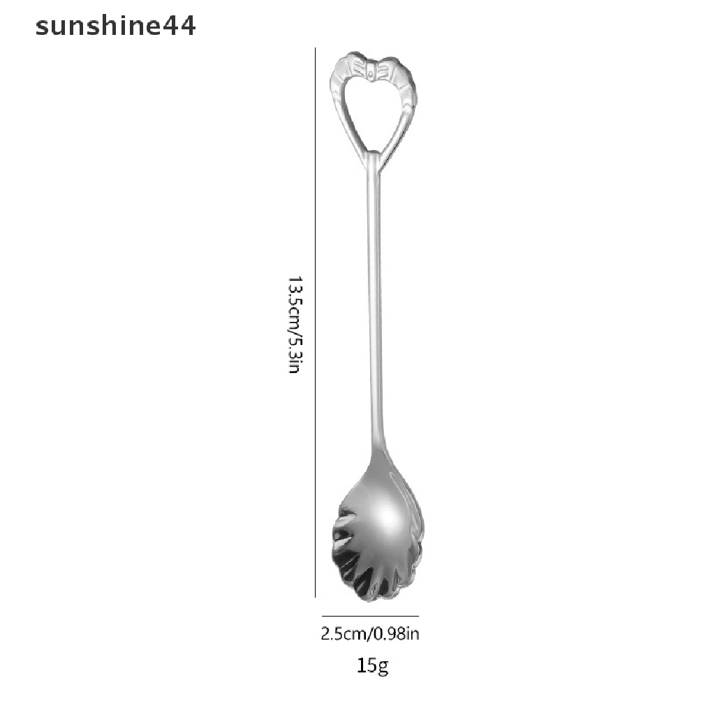 Sunshine Stainless Steel Shell Shape Spoon Fork Sendok Teh Sendok Kopi Sendok Dessert.