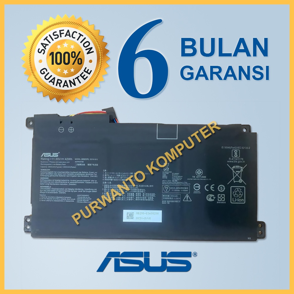 Original Baterai Laptop Asus VivoBook 14 E410MA E410MA-EK007TS E410MA-EK017TS E410MA-EK018TS E410MA-