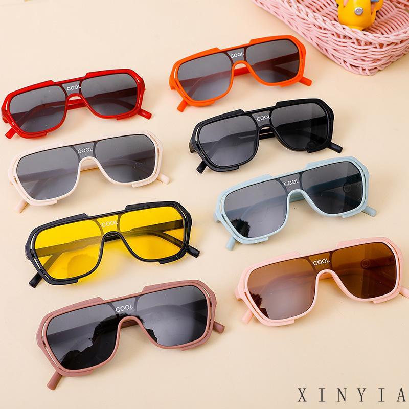 【Bayar di tempat】Kacamata Hitam Anak-Anak Bingkai One-piece Anti UV Fotografi Jalan Hadiah Ulang Tahun Fashion Sunglasses Hip Hop Kacamata Hitam Model