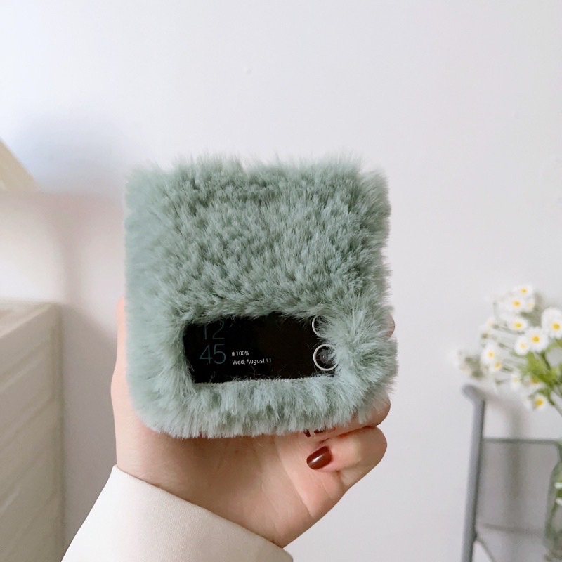 Flip Case Soft Plush Furry Polos Samsung Galaxy Z Flip 3 Z 4 5G Z Flip3 Zflip3 Zflip4 Flip4 Casing