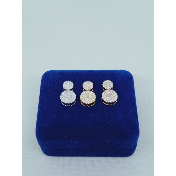 kalung perak asli silver 925 lapis emas/kalung rantai itali santa+liontin bulat di*r tumpuk 2 mp full/asli silver/fashion wanita