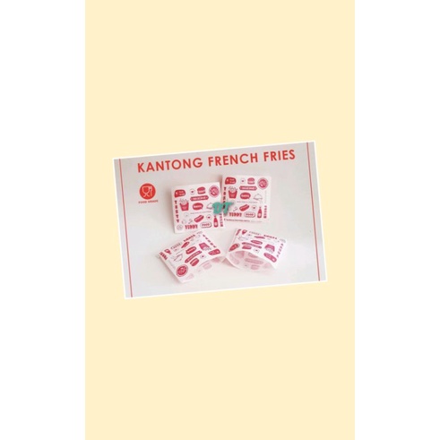 kantong kentang atau French fries paper Kraft laminasi/kertas makan.@1 pack isi 100pcs