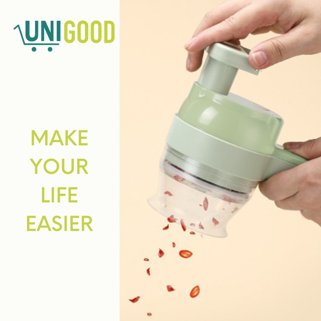 UNIGOOD - 4in1 Portable Vegetable Chopper Blender Wireless Multifungsi