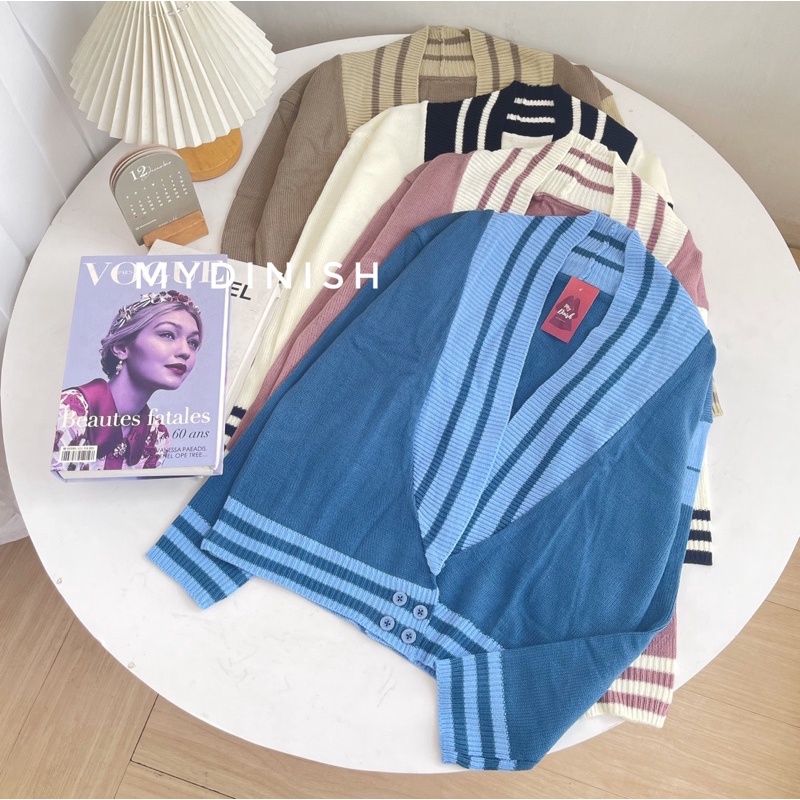 Joly Cardy - Kardigan Wanita Terbaru Motif Garis