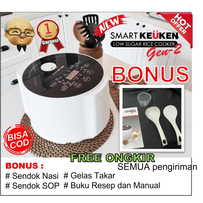 {OkaStore} Smart Keuken Gen-2 Low Carbo Rice Cooker Anti Diabetes Diskon
